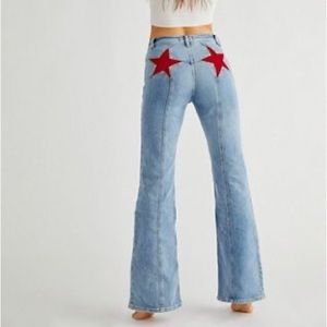 Free people flare star high waisted jeans